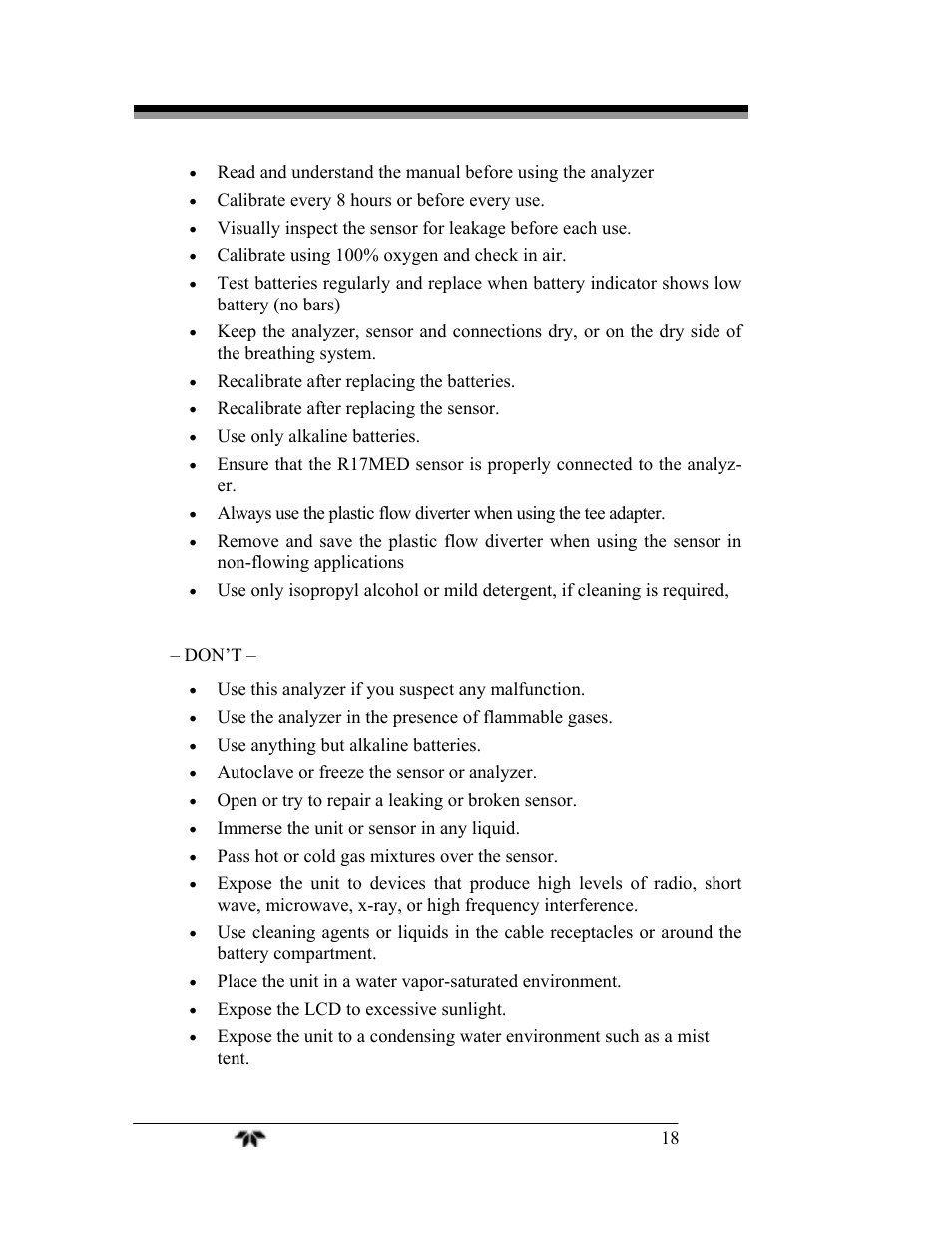 Teledyne AX300-I - Medical application oxygen analyzer User Manual | Page 26 / 35