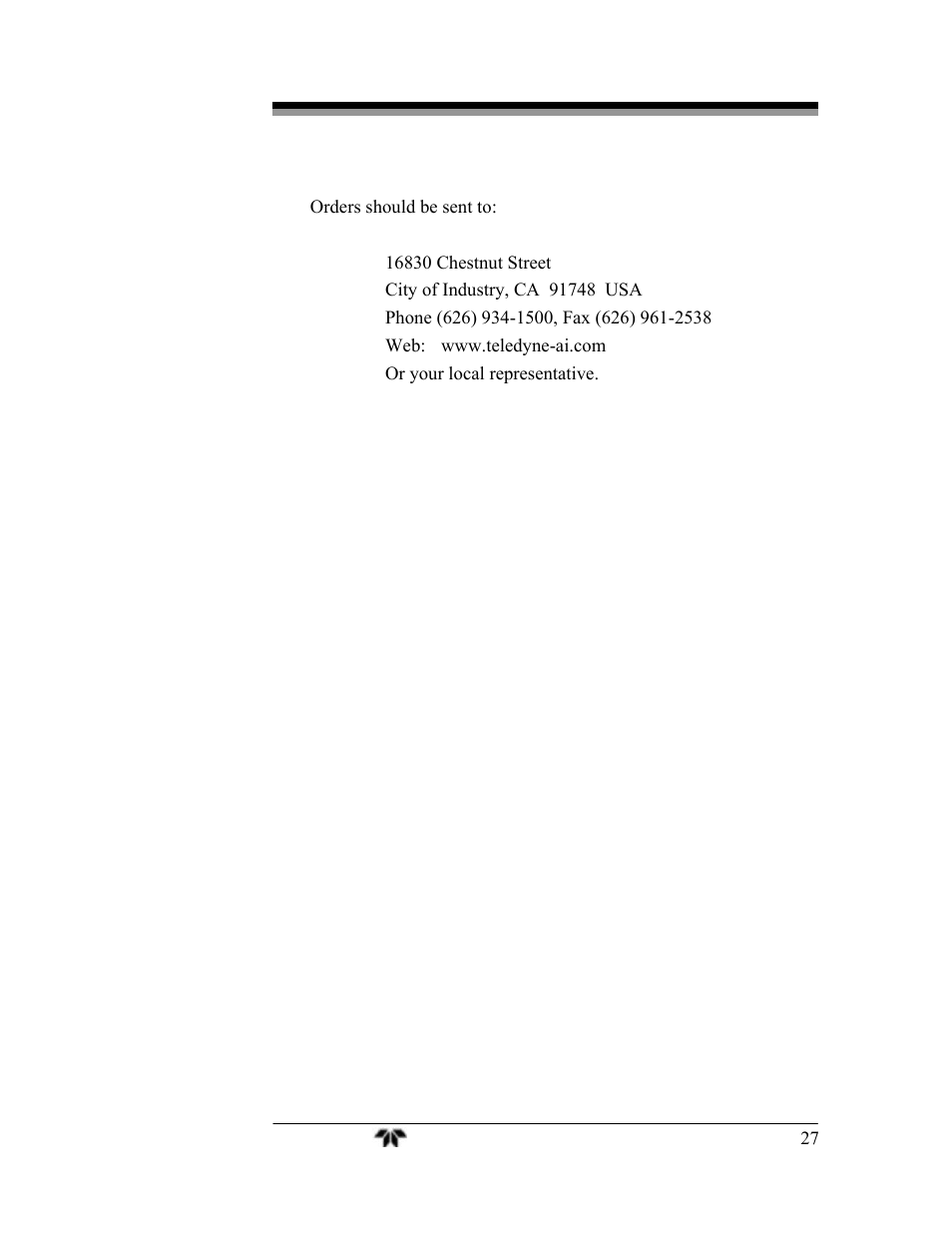 Teledyne AX300-I - Medical application oxygen analyzer User Manual | Page 35 / 35