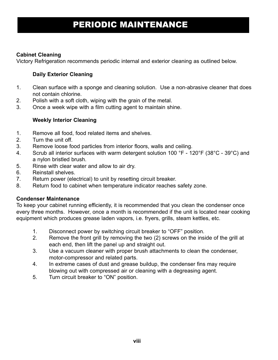 Periodic maintenance | Victory VF-3 User Manual | Page 9 / 16