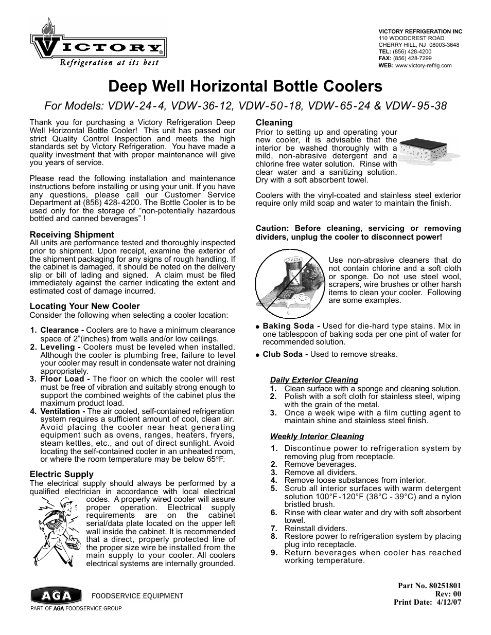 Victory VDW-65-24 User Manual | 4 pages