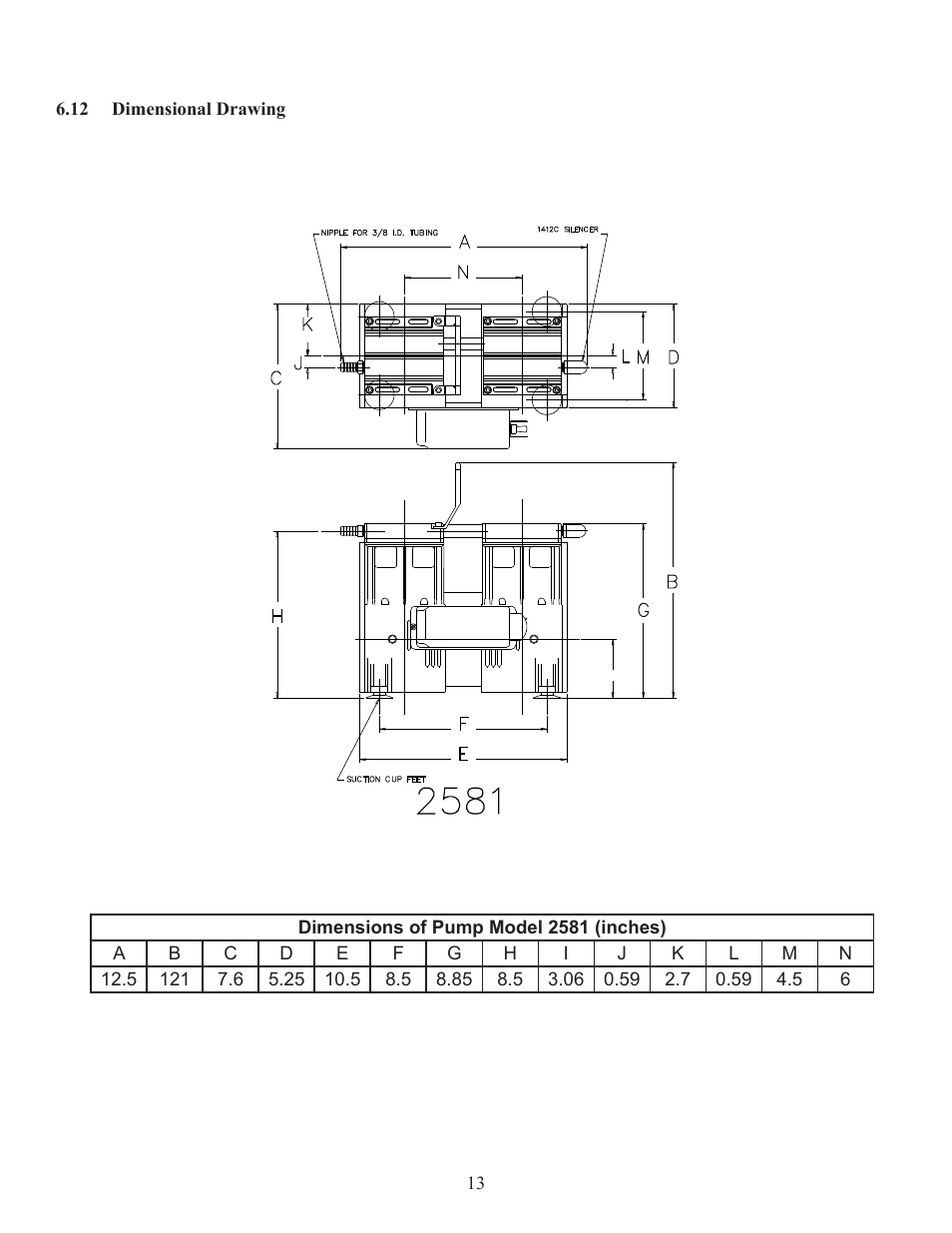 Welch Vacuum 2581B-50 WOB-L Pinston Pump User Manual | Page 13 / 16