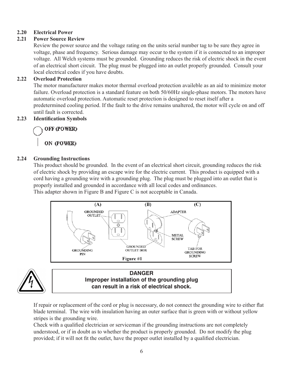 Welch Vacuum 2581B-50 WOB-L Pinston Pump User Manual | Page 6 / 16