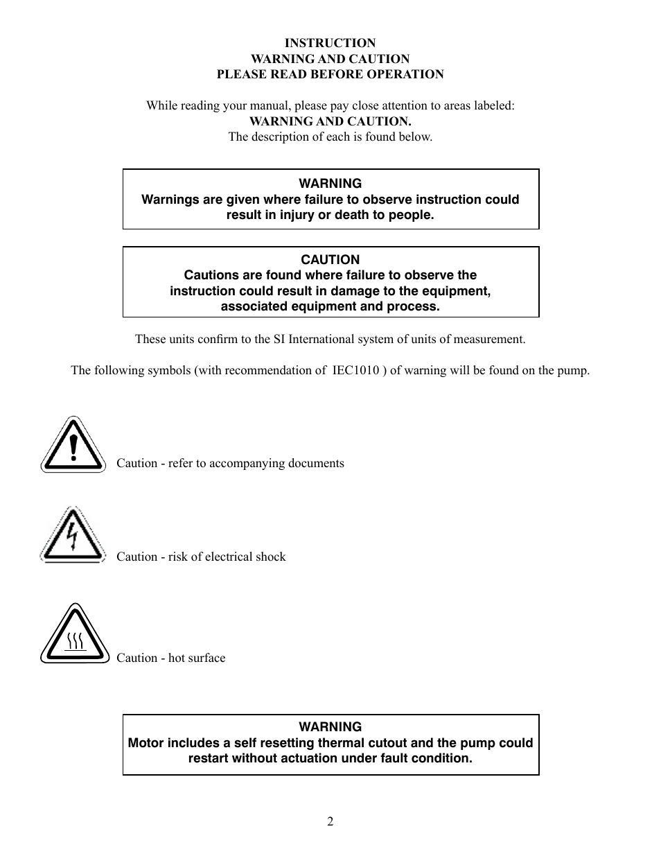 Welch Vacuum 8925 Direct Drive Rotary Vane Pump User Manual | Page 2 / 46