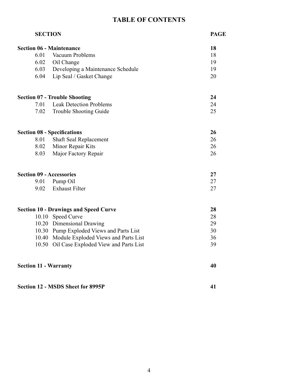 Welch Vacuum 8925 Direct Drive Rotary Vane Pump User Manual | Page 4 / 46