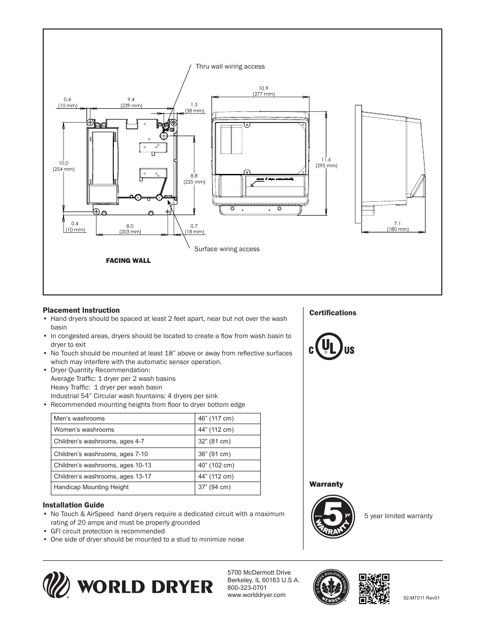 World Dryer AirSpeed User Manual | Page 2 / 2