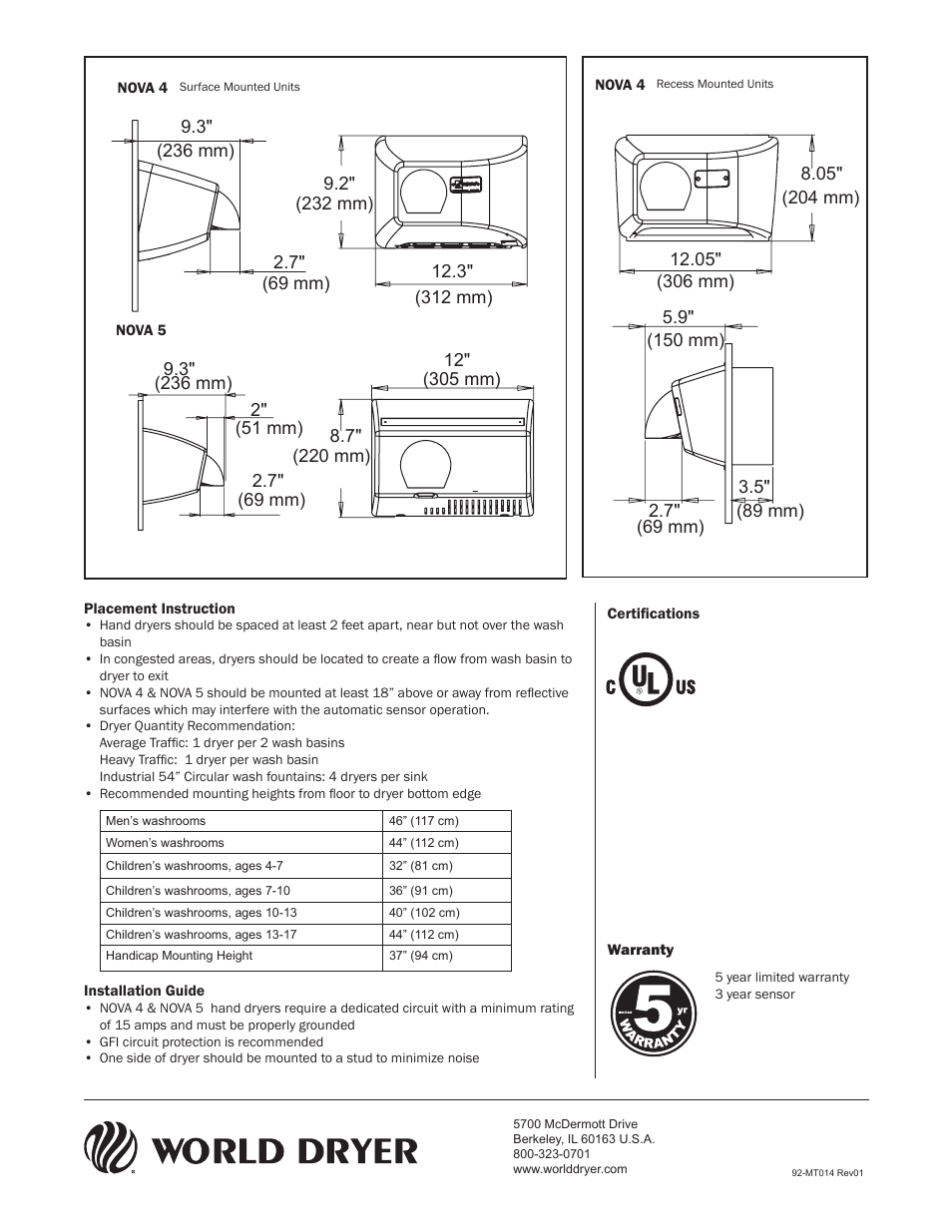 World Dryer Nova 4 User Manual | Page 2 / 2