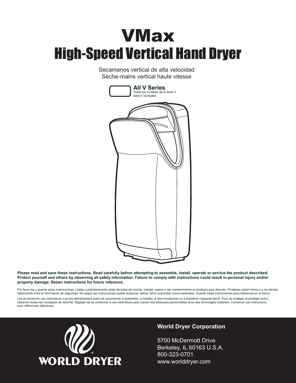 World Dryer VMax V User Manual | 13 pages