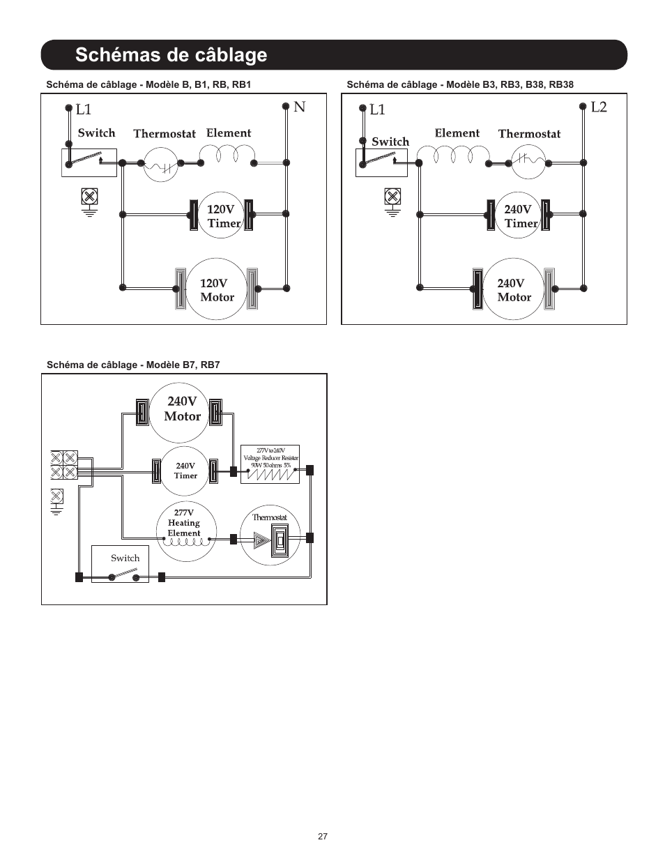 Schémas de câblage | World Dryer AirStyle B User Manual | Page 27 / 28