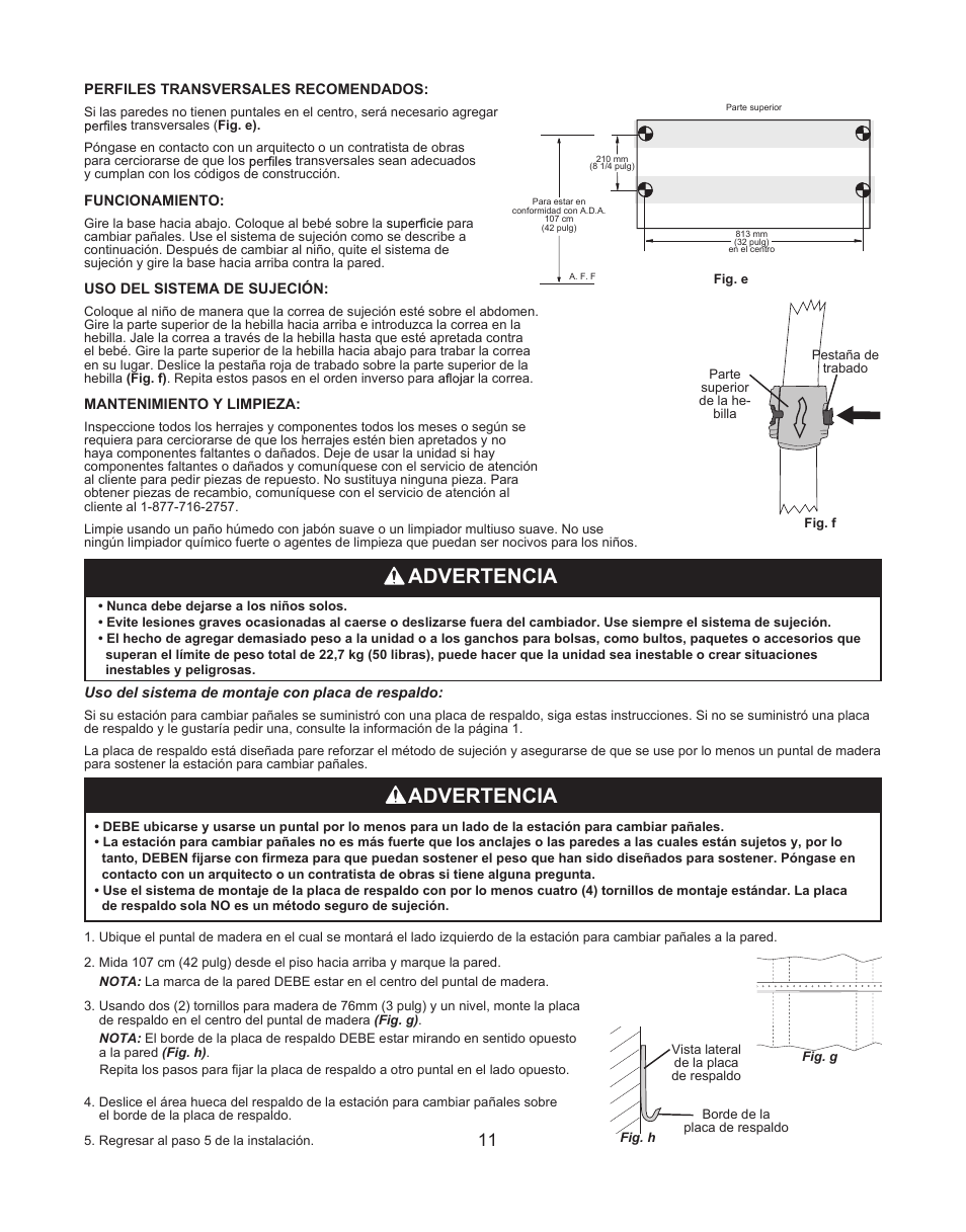 Advertencia | World Dryer DryBaby ABC-300H User Manual | Page 12 / 13