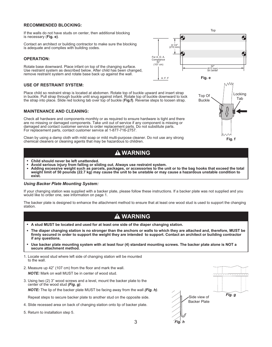 Warning | World Dryer DryBaby ABC-300H User Manual | Page 4 / 13