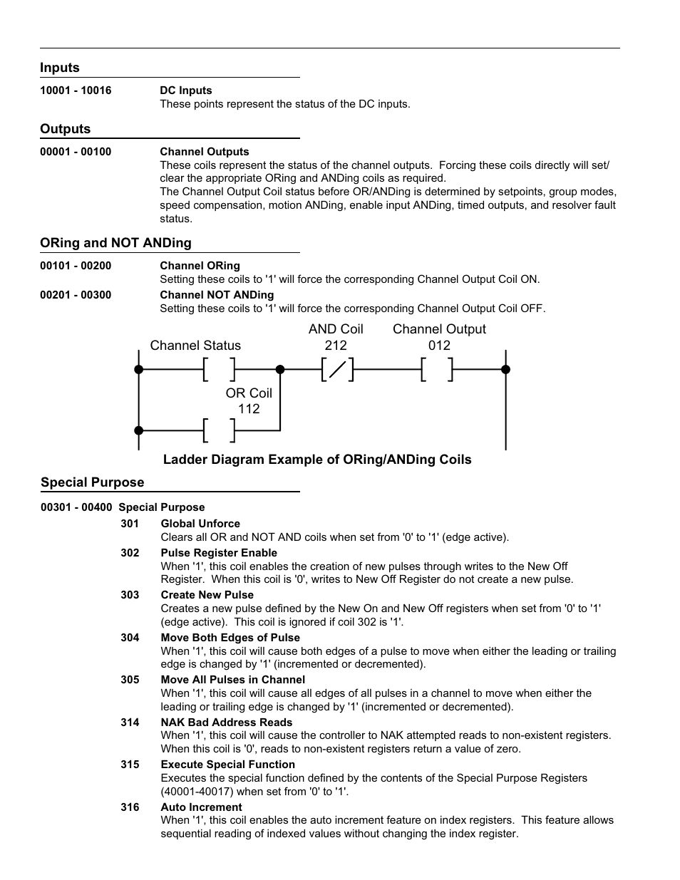 Discrete i/o, Outputs, Oring and not anding | Special purpose | Electro Cam PS-6144 Series User Manual | Page 88 / 112