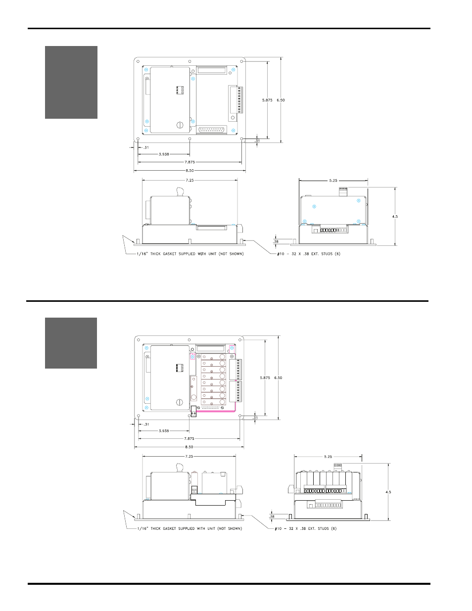 Controller dimensions | Electro Cam 5000 Series User Manual | Page 11 / 80