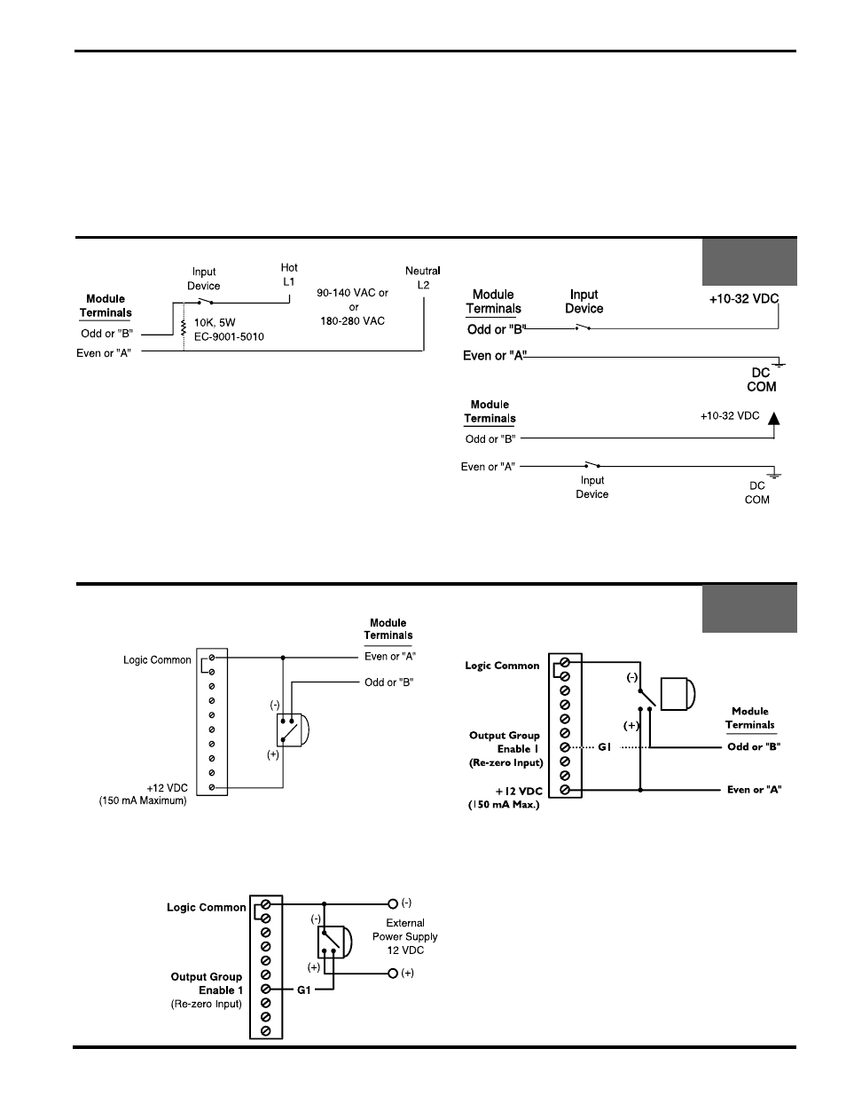 Sinking or sourcing, Module wiring - inputs, Input wiring - 3-wire sensors | 5 wiring, Module wiring—inputs, Input wiring, 3-wire sensors | Electro Cam 5000 Series User Manual | Page 17 / 80