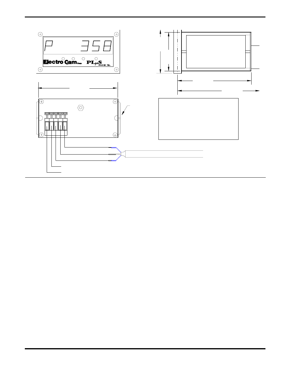 Remote display installation, wiring and setup, Appendix a-17, Dimensioned / wiring drawing | Display operation, Controller / display setup | Electro Cam 5000 Series User Manual | Page 68 / 80