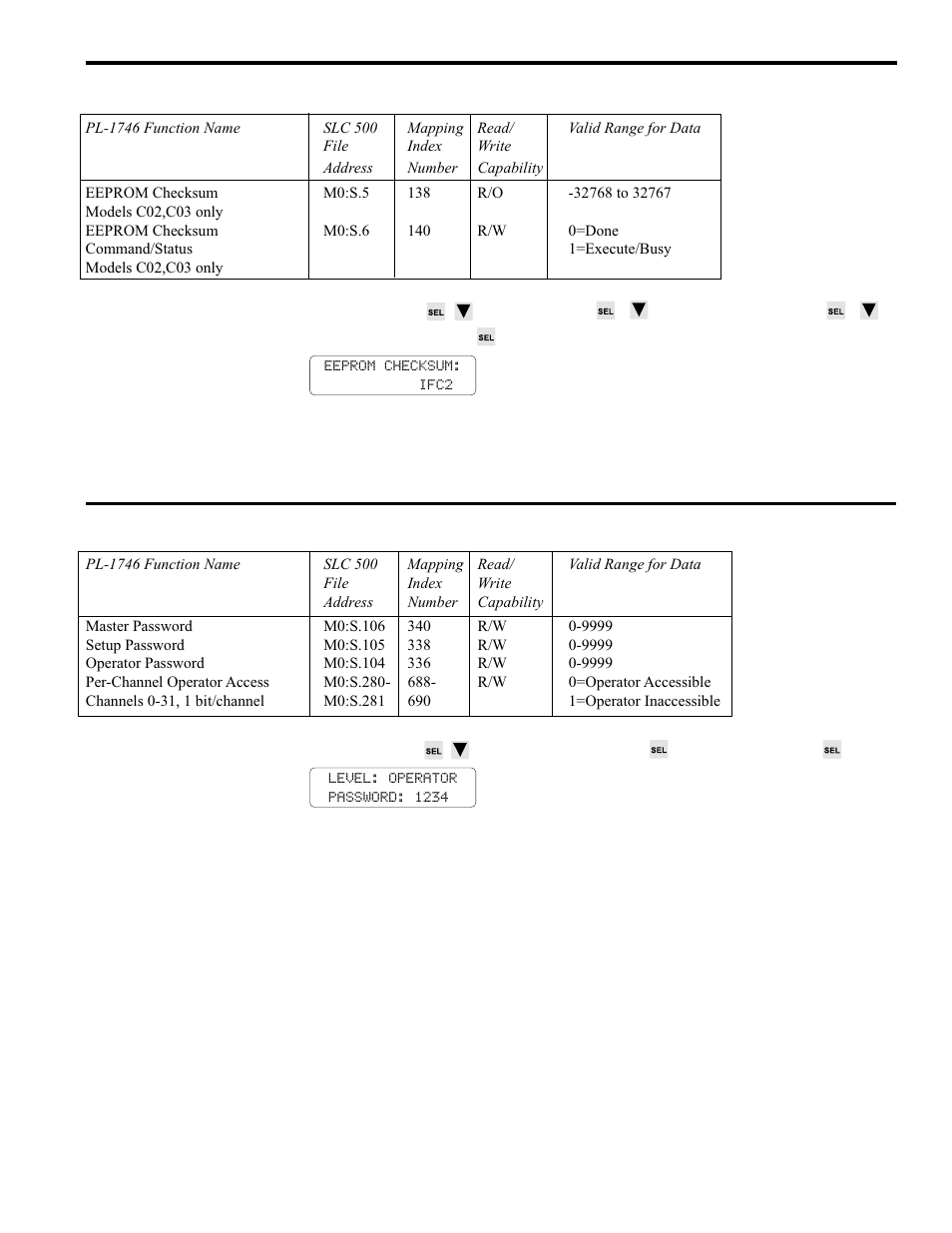 Eeprom checksum, Enable codes, 5 pls functions | Electro Cam PL-1746 Series User Manual | Page 50 / 146