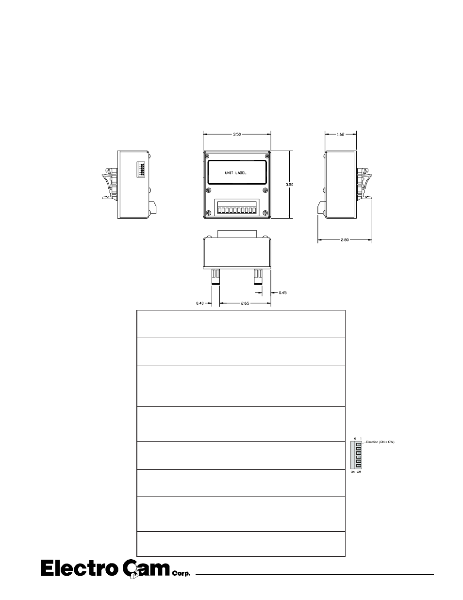 Electro Cam PS-2252-12-PT1 NFEI User Manual | 2 pages