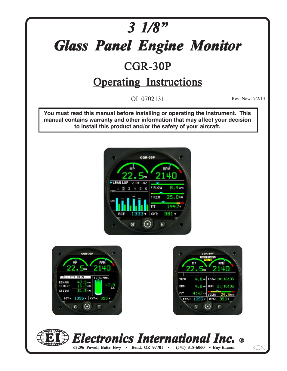Electronics International CGR-30P User Manual | 52 pages