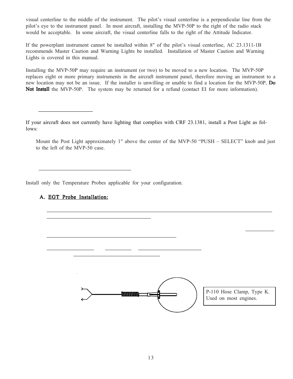 5 install post lights, 6 install the temperature probes | Electronics International MVP-50P User Manual | Page 21 / 106