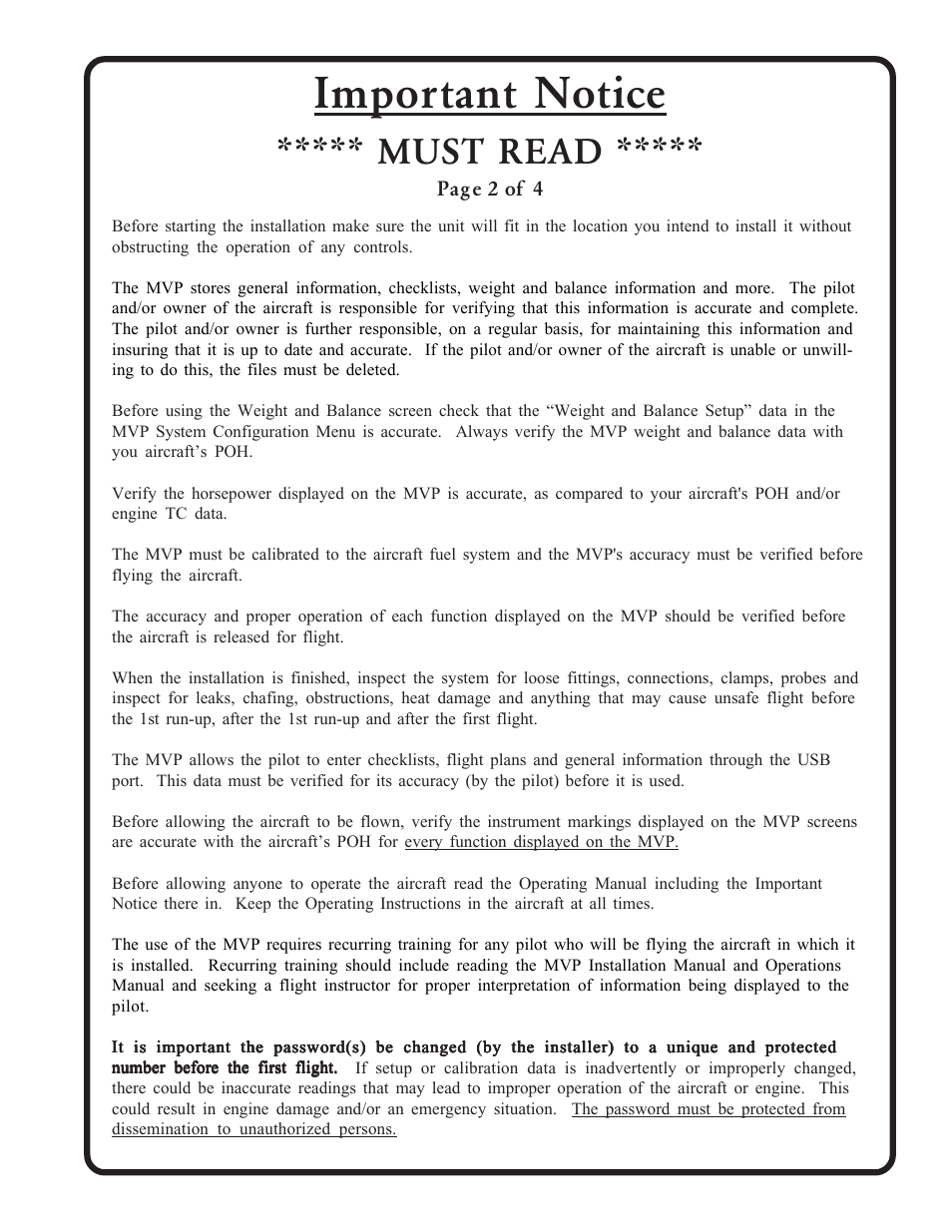Important notice, Must read | Electronics International MVP-50P User Manual | Page 4 / 106