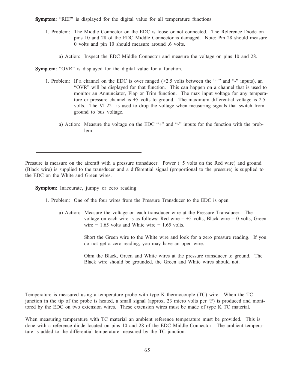 2 pressure problem with one function, 3 temperature problem on all channels | Electronics International MVP-50P User Manual | Page 67 / 106
