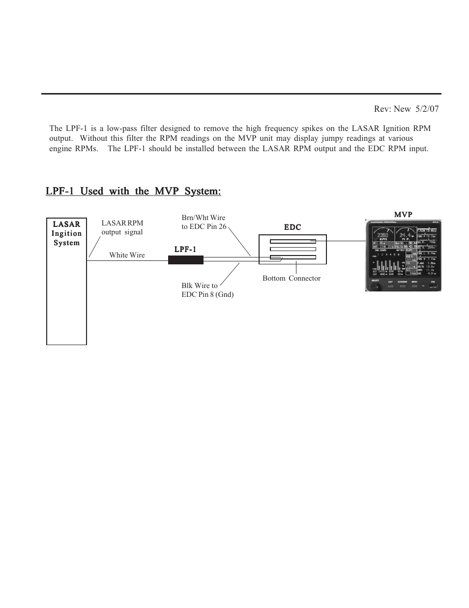 A3.0 appendix lasar ignition rpm filter, Lpf-1 used with the mvp system | Electronics International MVP-50P User Manual | Page 98 / 106