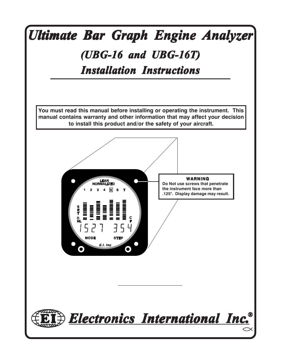 Electronics International UBG-16 User Manual | 26 pages