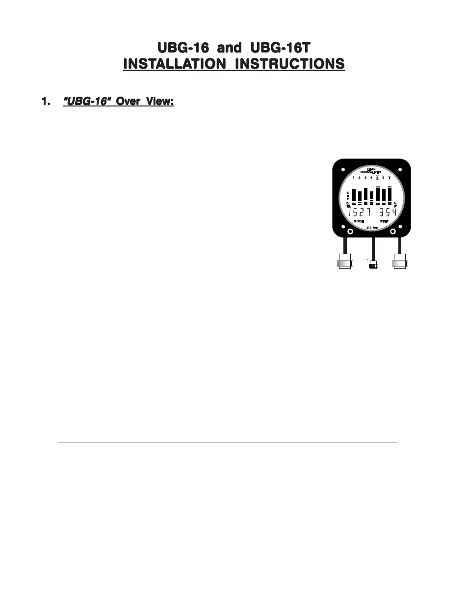 Ubg-16 and ubg-16t | Electronics International UBG-16 User Manual | Page 7 / 26