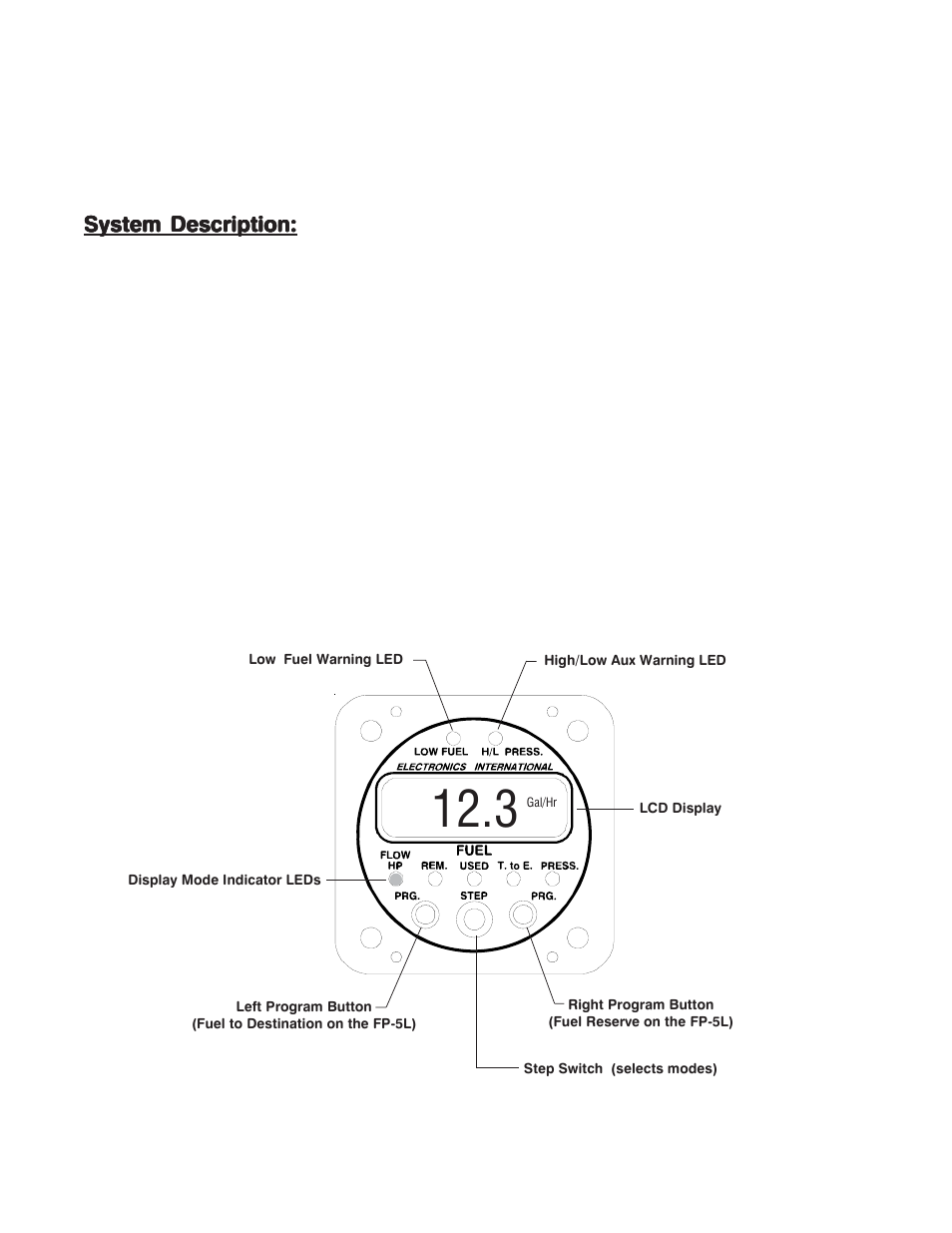 Fp-5 and fp-5l operating instructions | Electronics International FP-5L User Manual | Page 5 / 27