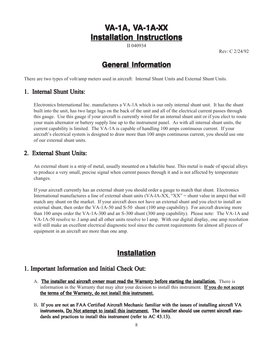 Electronics International VA-1A User Manual | Page 10 / 25