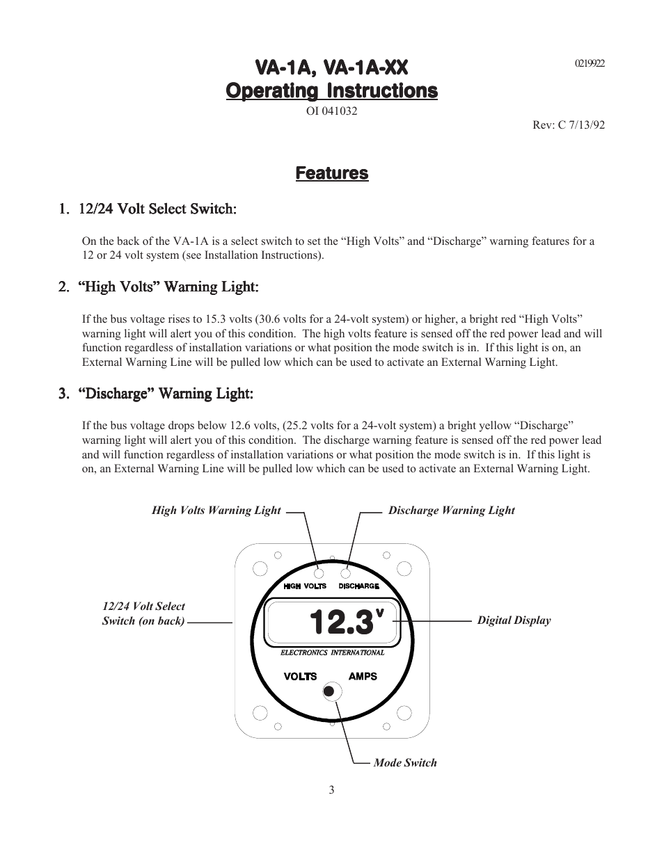 Electronics International VA-1A User Manual | Page 5 / 25