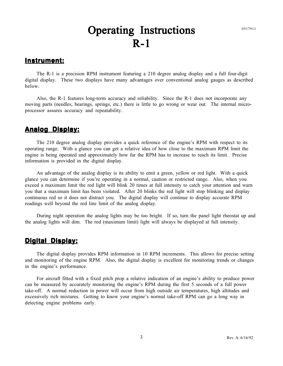 Operating instructions | Electronics International R-1-N1 User Manual | Page 5 / 15