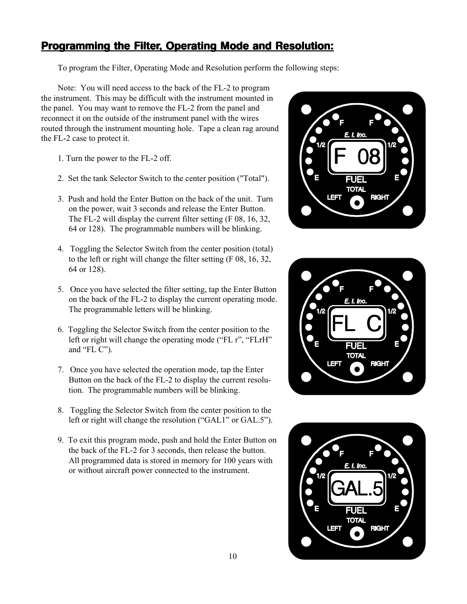 F 08, F 08 fl c fl c fl c fl c fl c | Electronics International FL-2 User Manual | Page 12 / 26