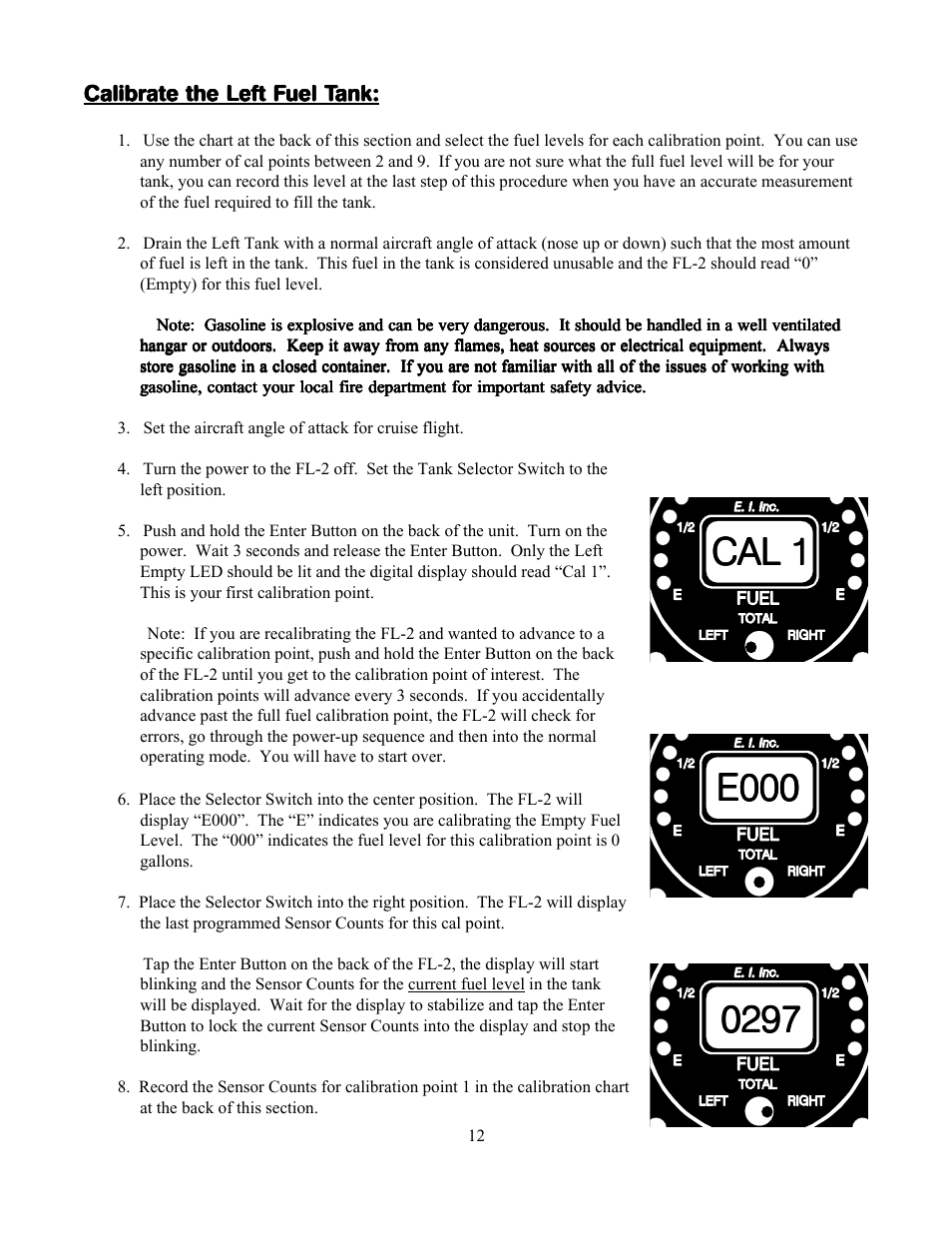 Cal 1 | Electronics International FL-2 User Manual | Page 14 / 26