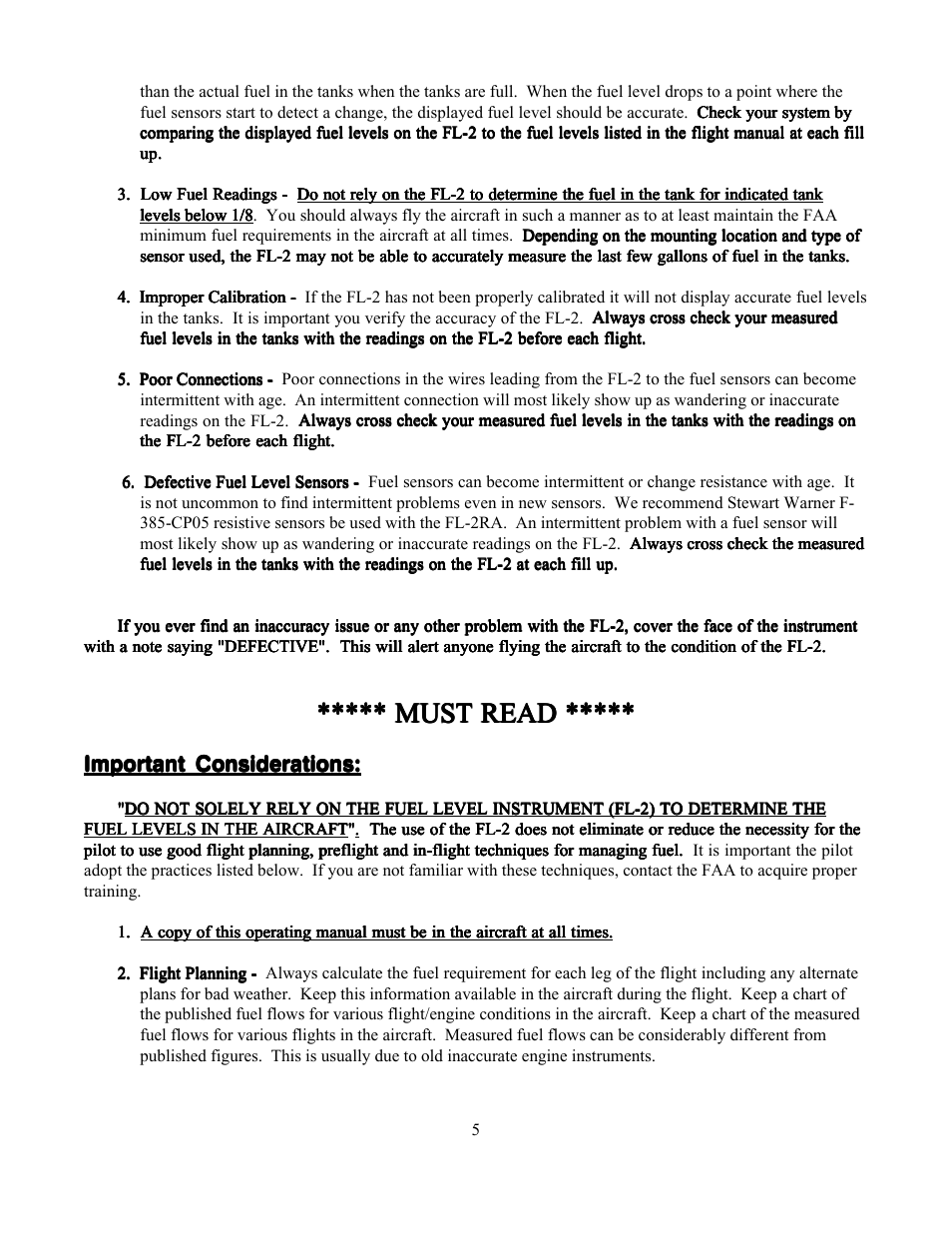 Must read, Important considerations | Electronics International FL-2 User Manual | Page 7 / 26