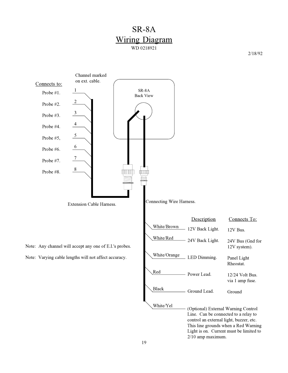 Sr-8a wiring diagram | Electronics International SR-8A User Manual | Page 22 / 25