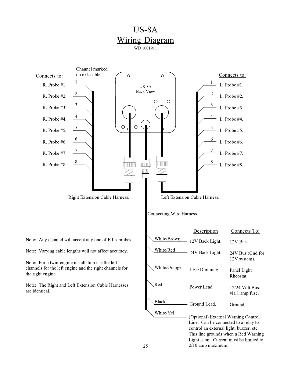Us-8a wiring diagram | Electronics International US-8A User Manual | Page 29 / 37