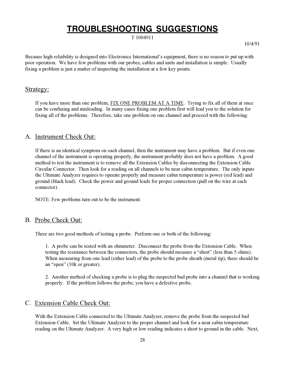 Troubleshooting suggestions | Electronics International US-8A User Manual | Page 32 / 37