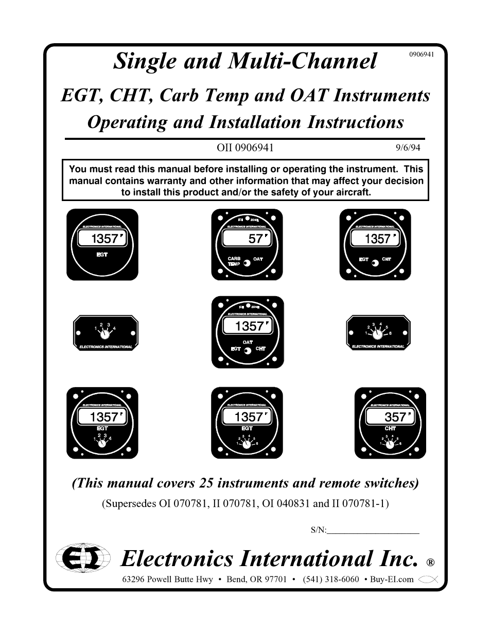 Electronics International CA-1 User Manual | 22 pages