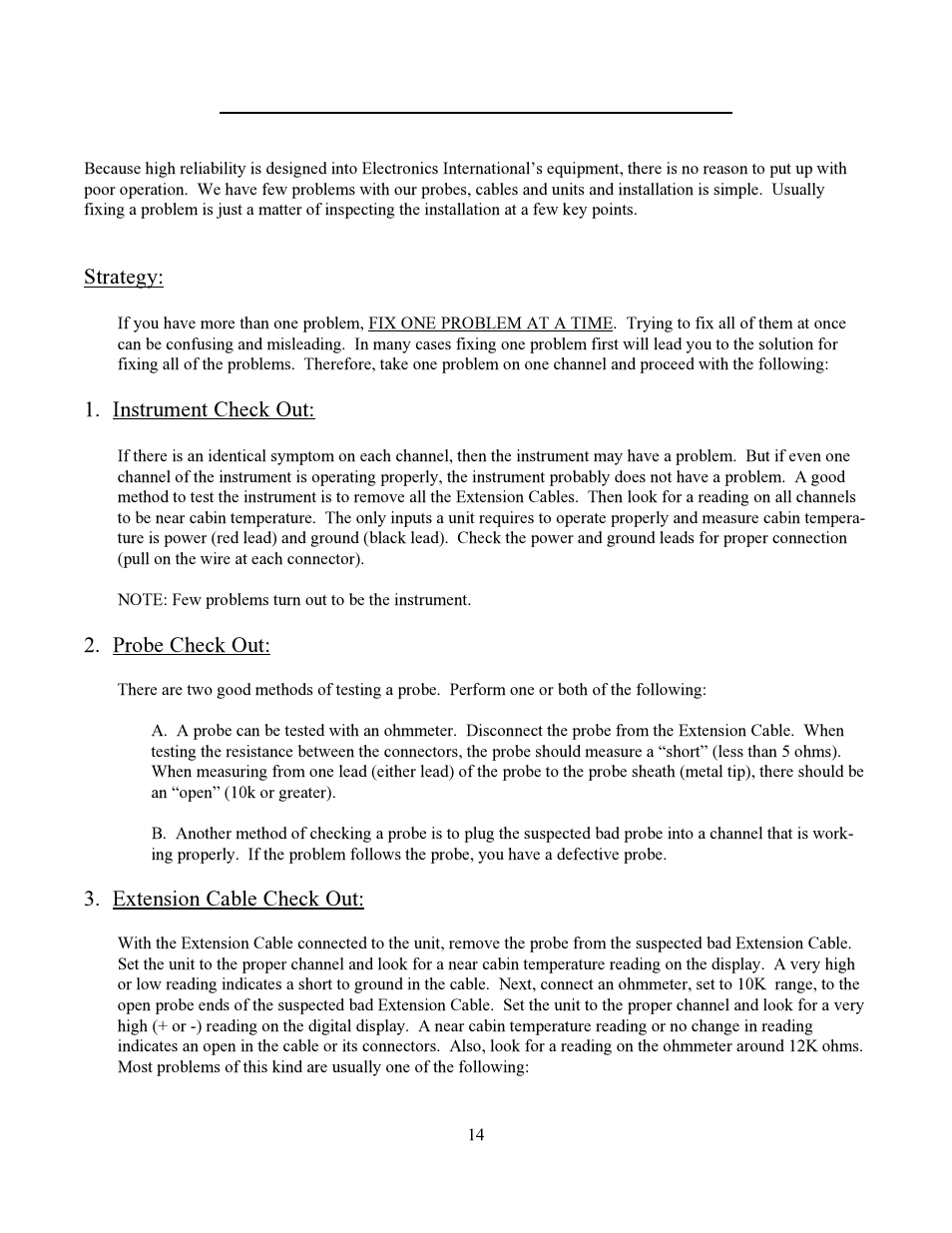 Troubleshooting suggestions | Electronics International CA-1 User Manual | Page 17 / 22