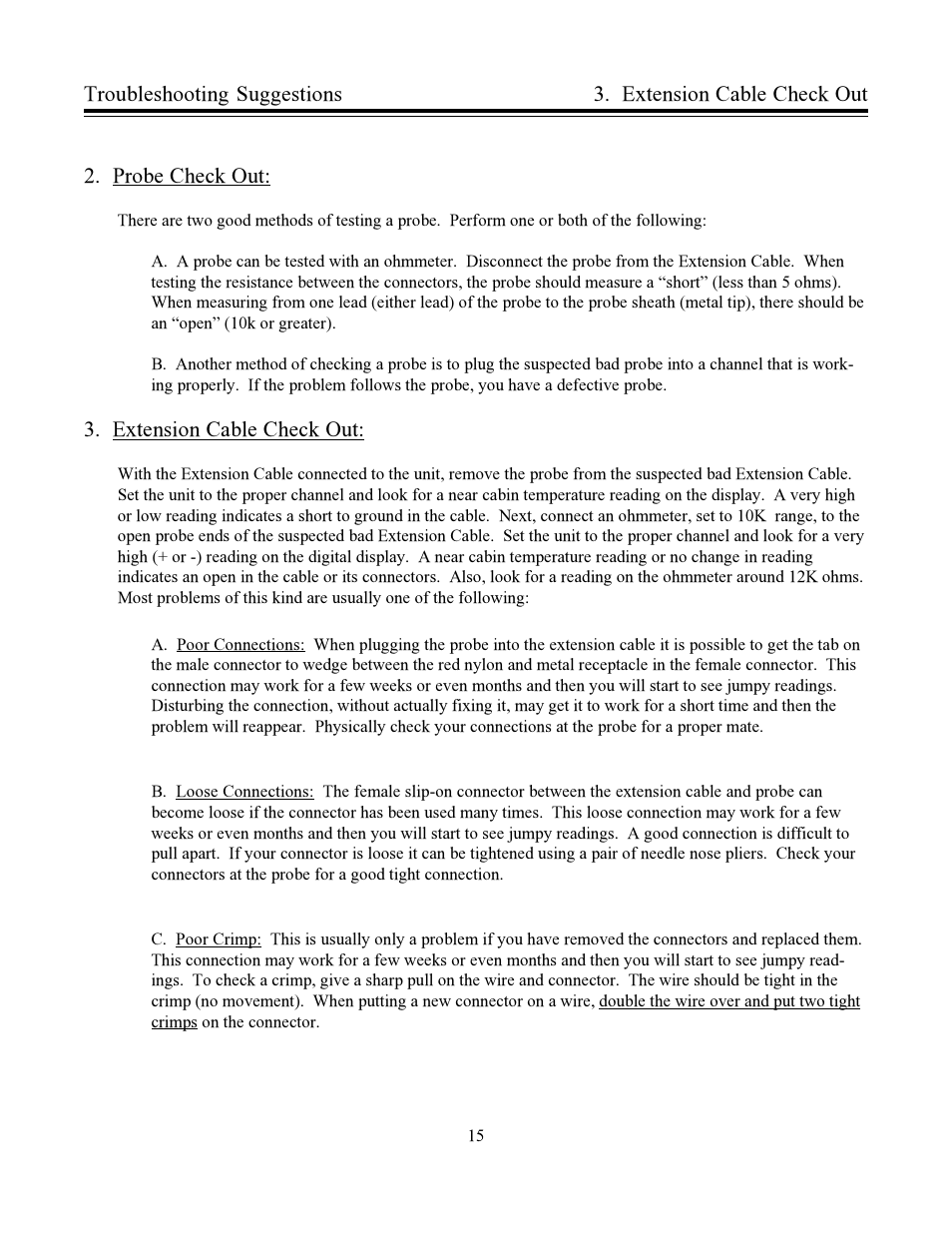 Extension cable check out | Electronics International TC-1P User Manual | Page 18 / 22