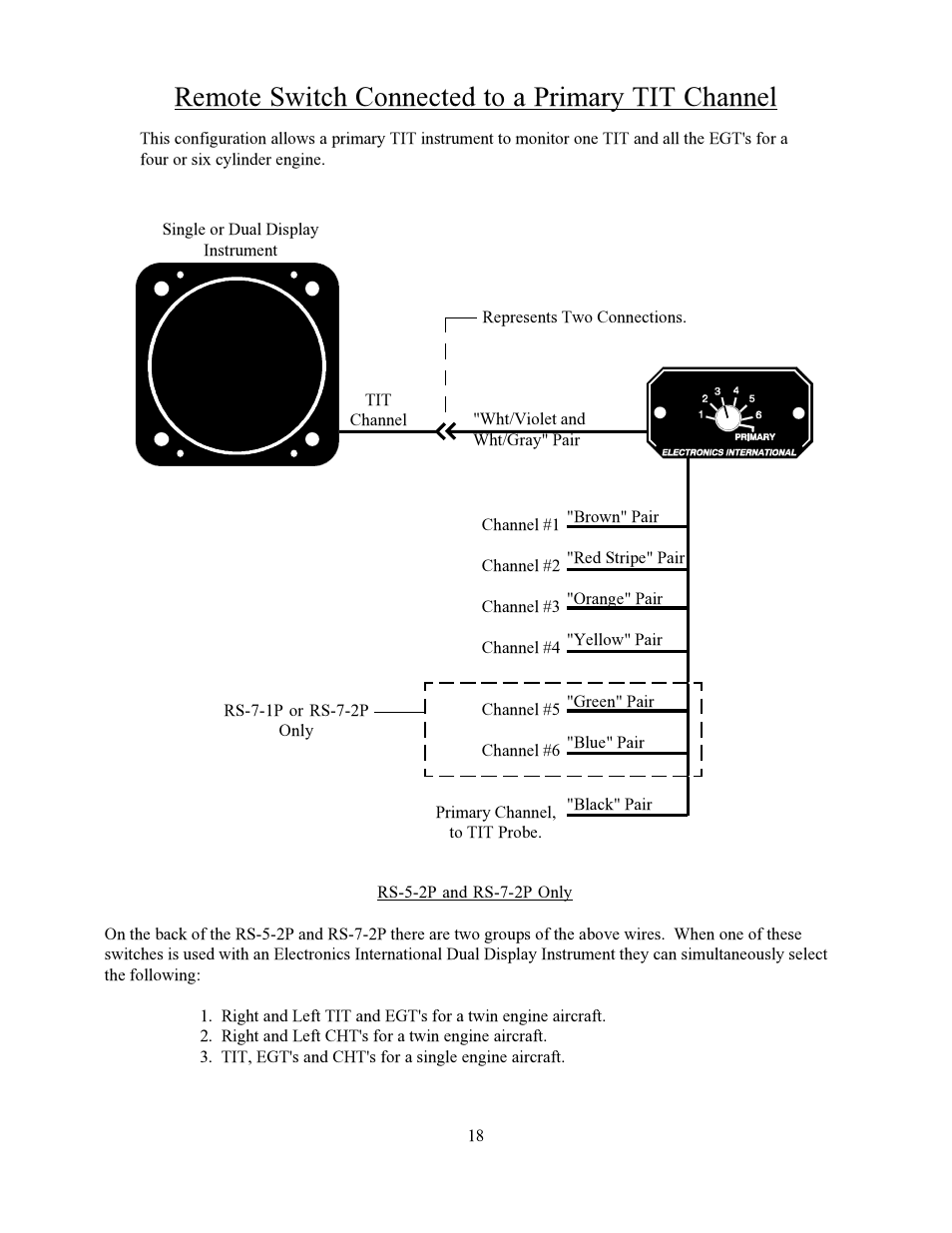 Remote switch connected to a primary tit channel | Electronics International TC-1P User Manual | Page 21 / 22