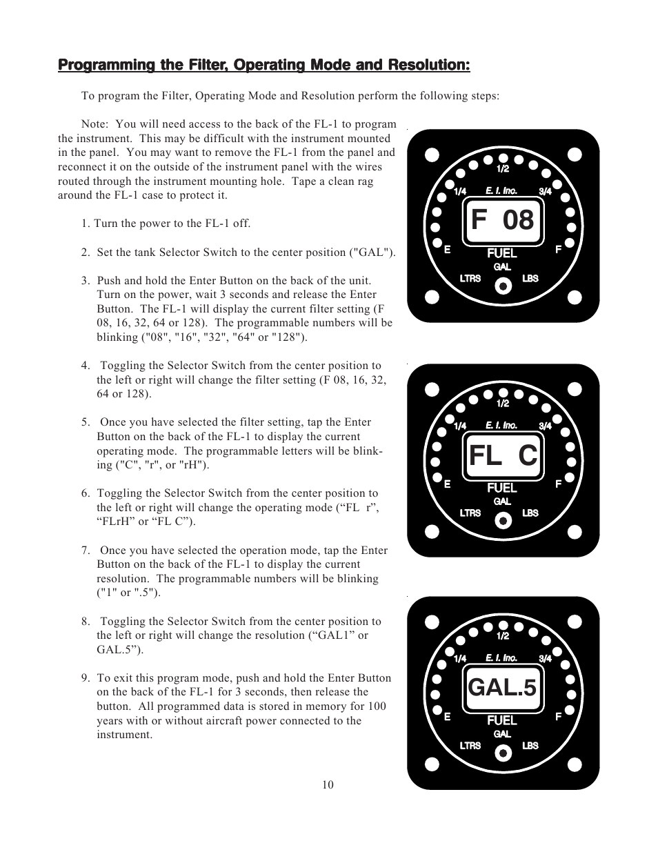F 08 fl c, Gal.5 | Electronics International FL-1 User Manual | Page 12 / 26