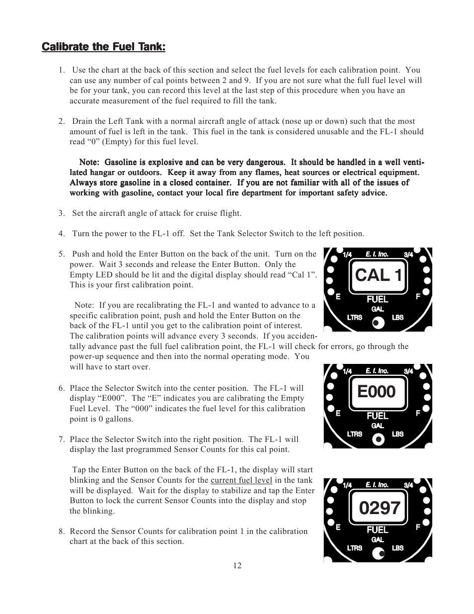 Cal 1 e000 | Electronics International FL-1 User Manual | Page 14 / 26