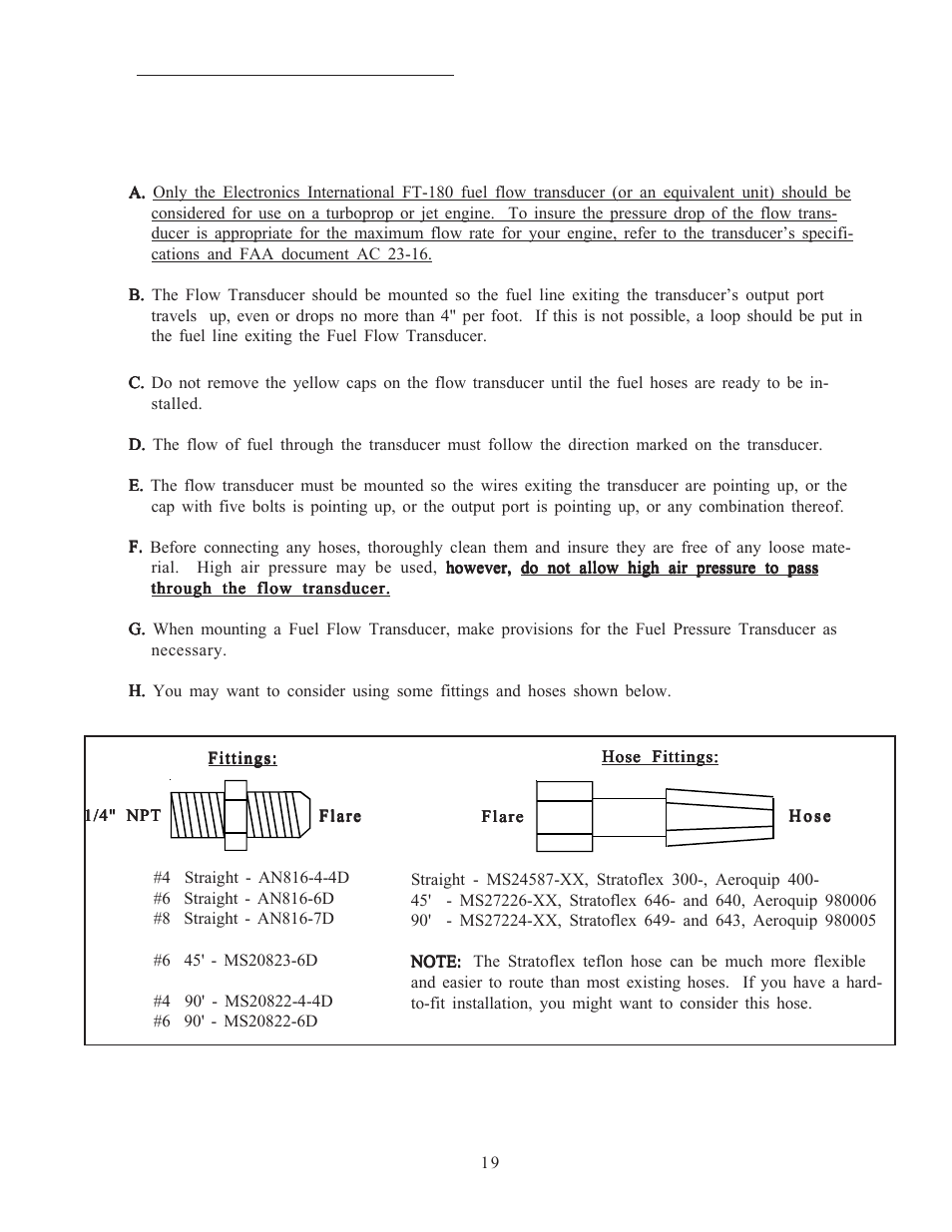 12 install the fuel flow transducer | Electronics International MVP-50T User Manual | Page 25 / 79