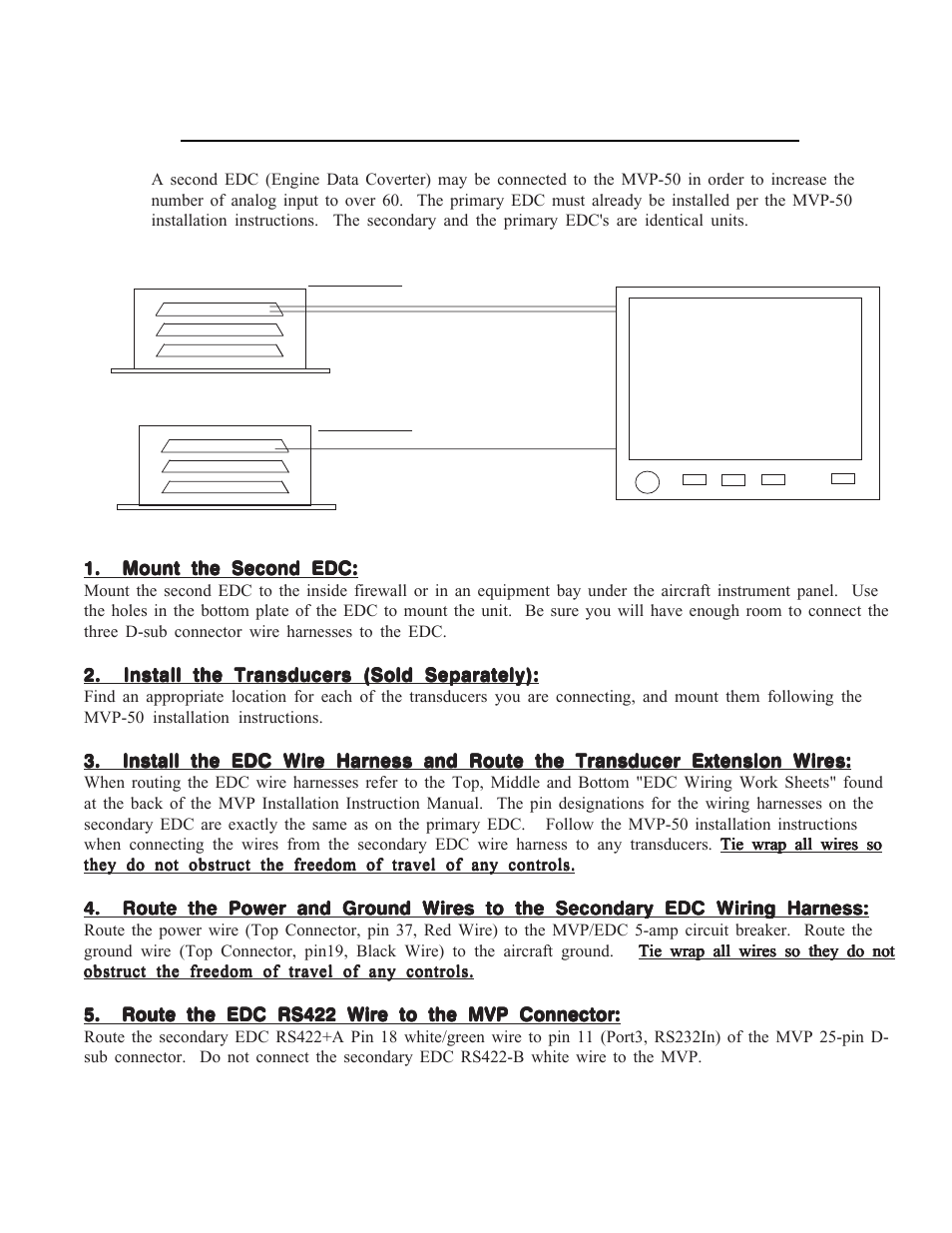 A2.0 appendix, Connecting a second edc to the mvp | Electronics International MVP-50T User Manual | Page 78 / 79