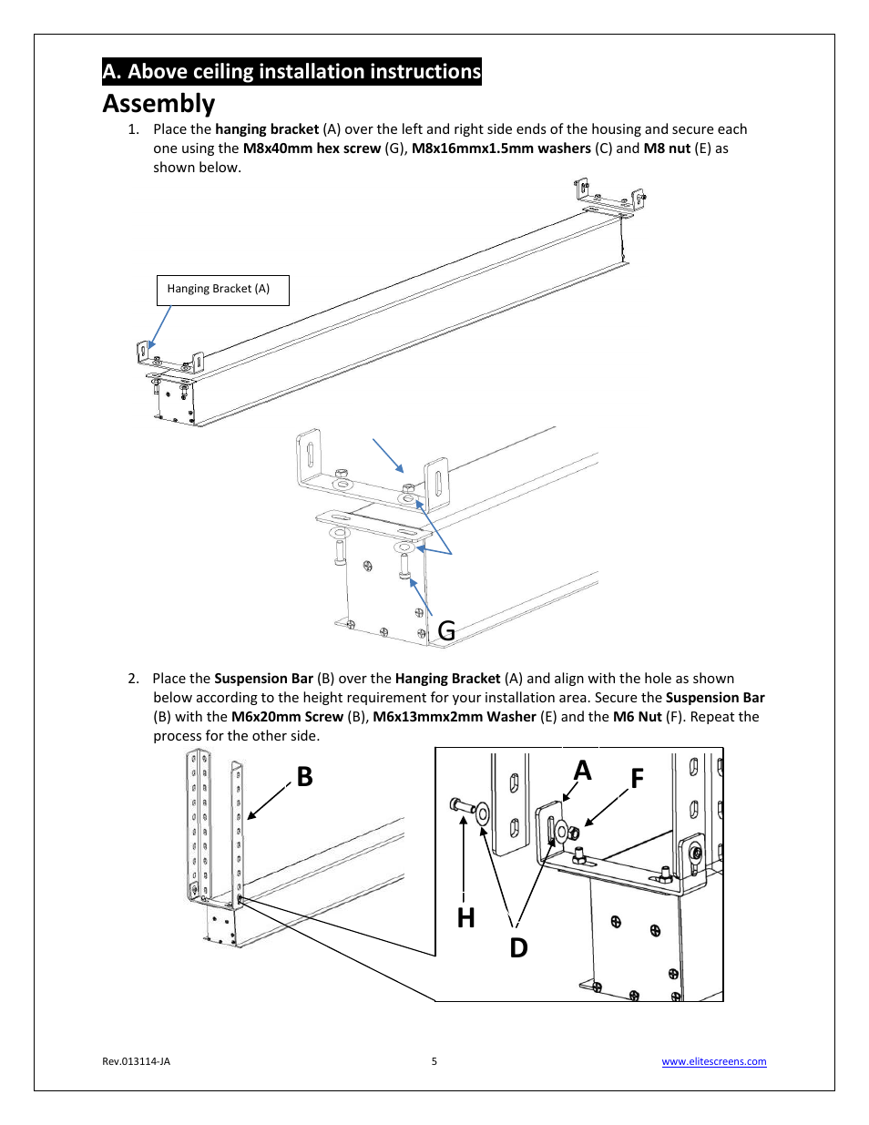 Assembly | Elite Screens Evanesce Tension B Series User Manual | Page 5 / 9