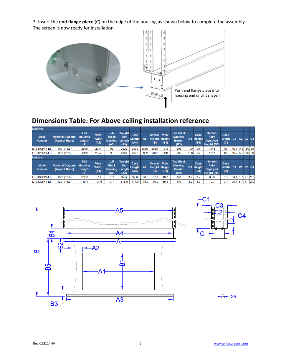 Elite Screens Evanesce Tension B Series User Manual | Page 6 / 9