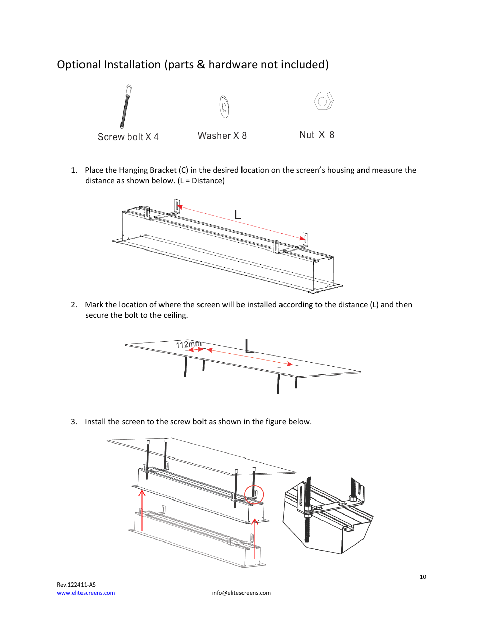 Elite Screens Evanesce Tension (U.S) User Manual | Page 10 / 12
