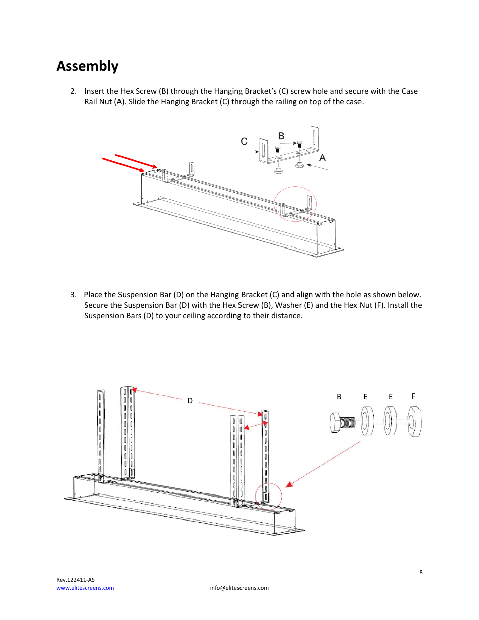 Assembly | Elite Screens Evanesce Tension (U.S) User Manual | Page 8 / 12