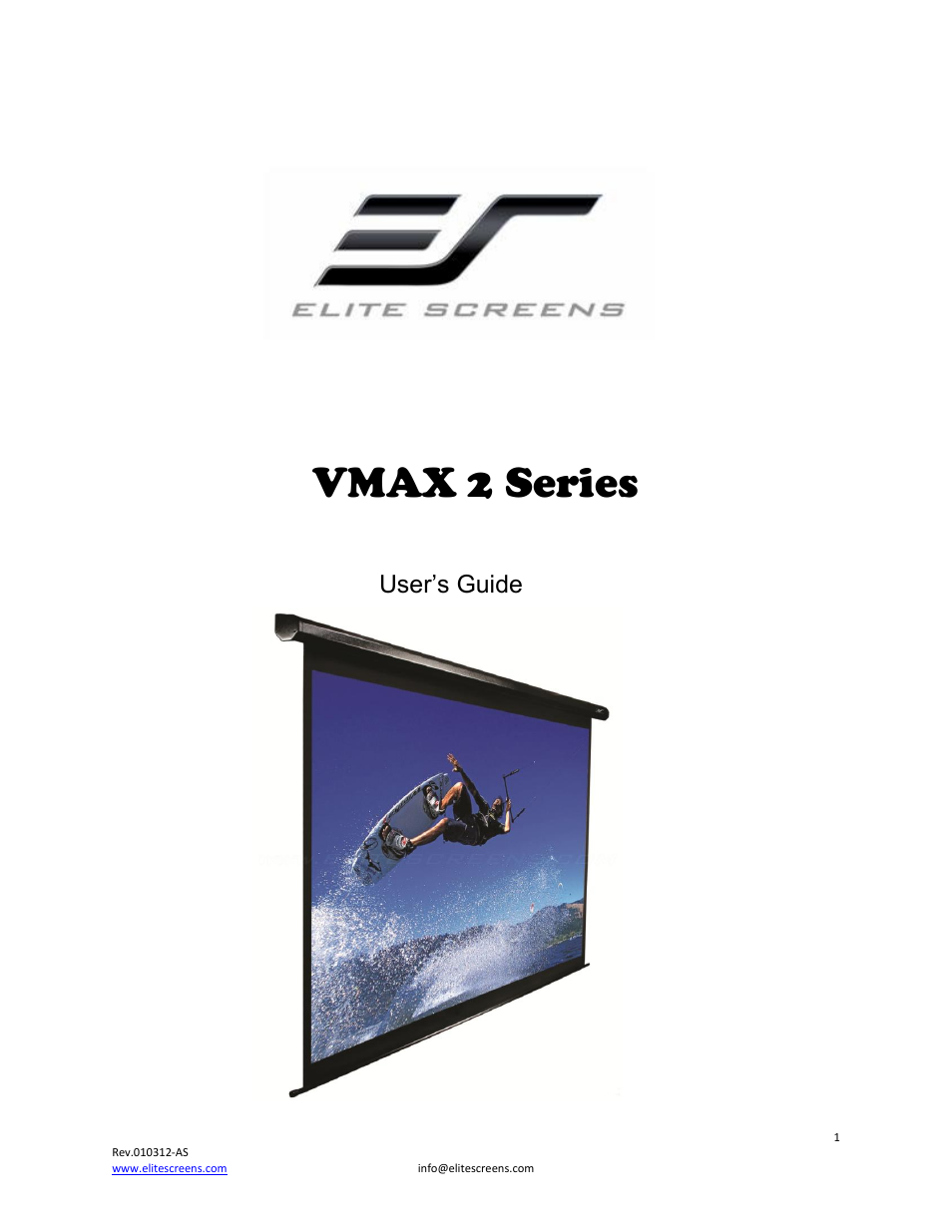 Elite Screens VMAX2 Series User Manual | 9 pages